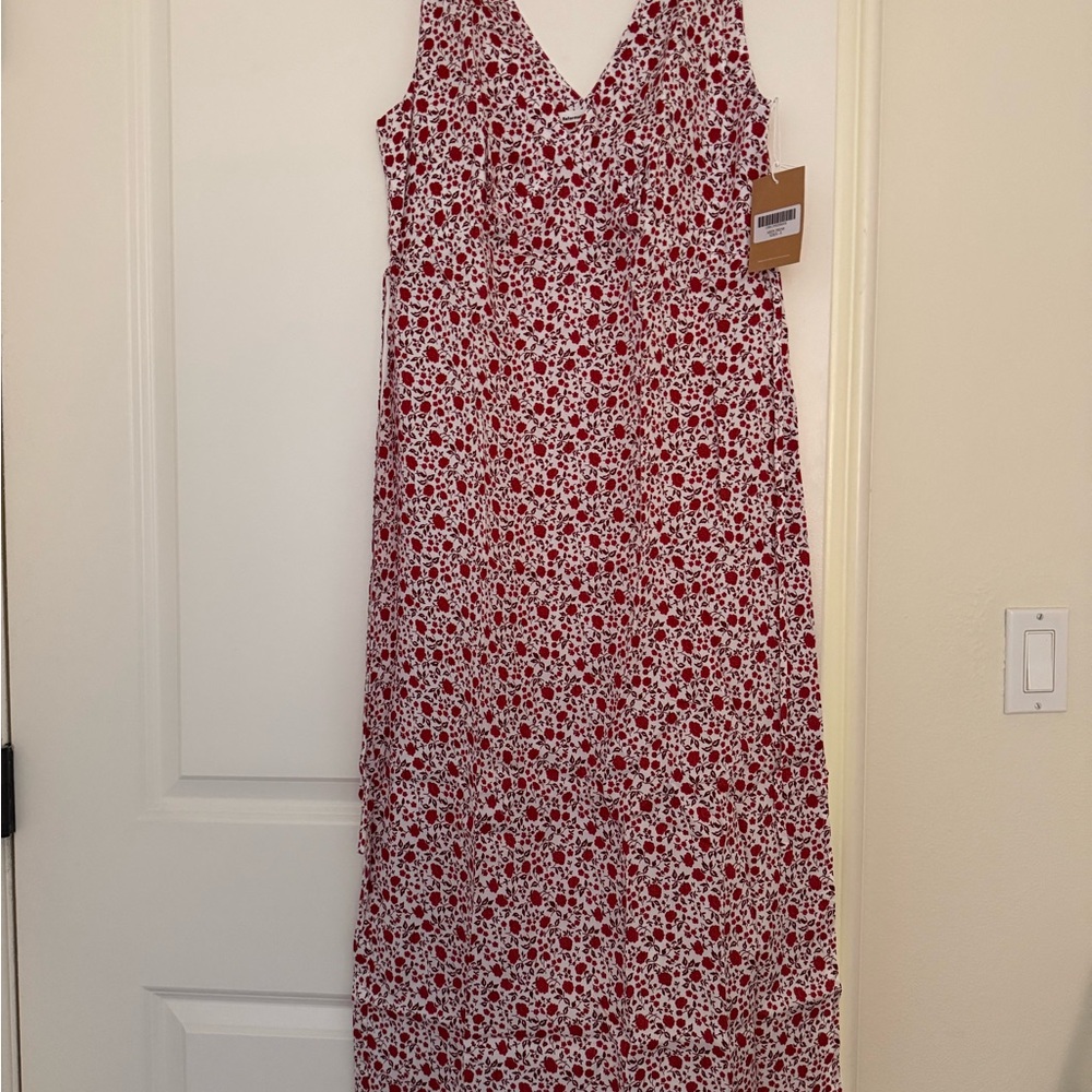 Reformation Floral Ares Style Sleeveless Red and White Dress. Size S. NWT.